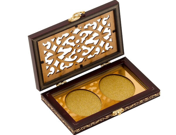 Two coin packing box for gold and silver coin gifting